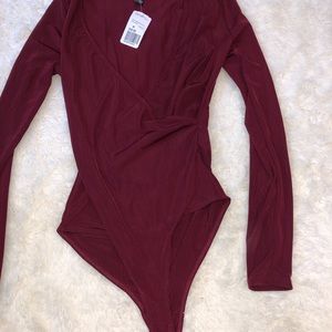 Burgundy body suit